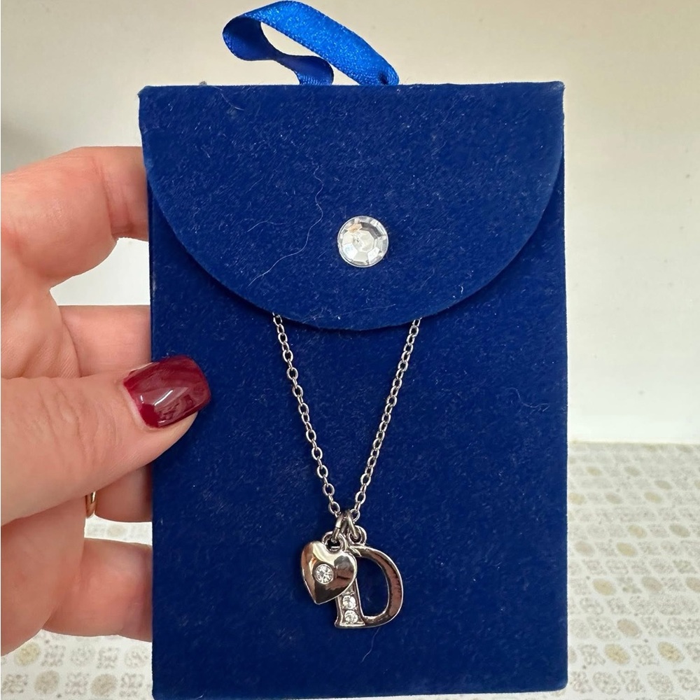 Silver Heart Initial Necklace
